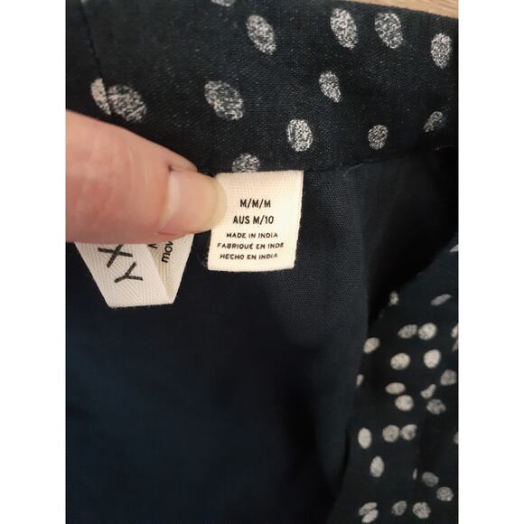 Roxy Blue Polka Dot Tie Front Cover Up Shrug Cardigan M Super Cute! - Picture 3 of 7